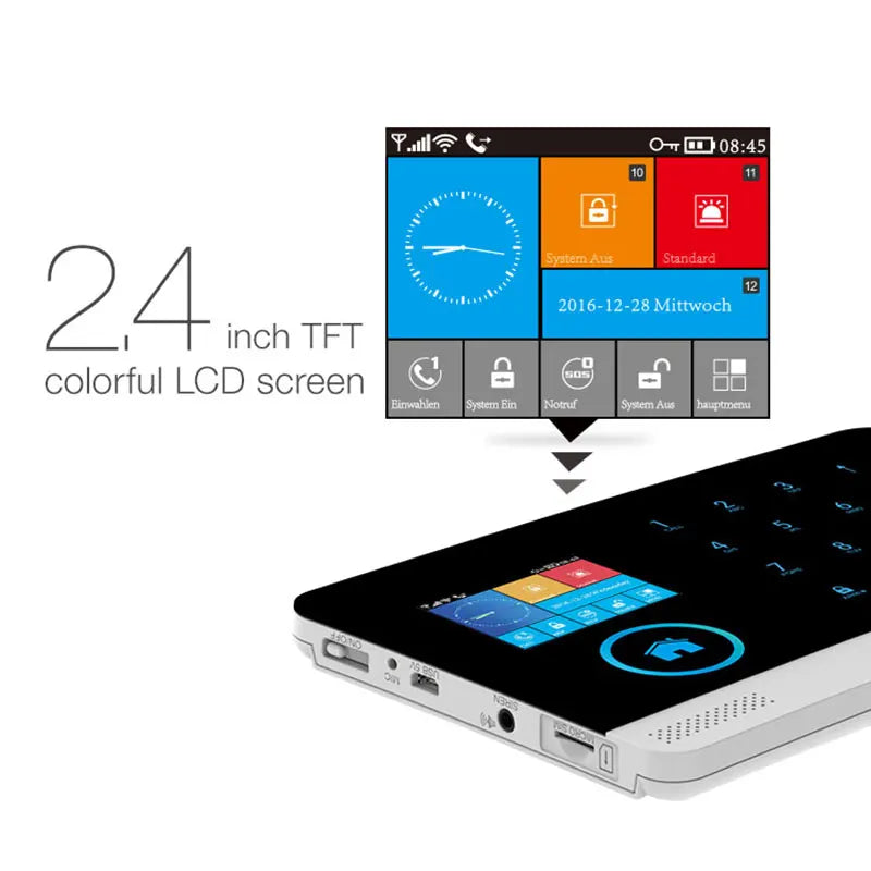 Wireless Home Alarm System Tuya Smart Home WIFI 2G GSM Security Alarms For Home With Motion Sensor With Alexa & Google Home