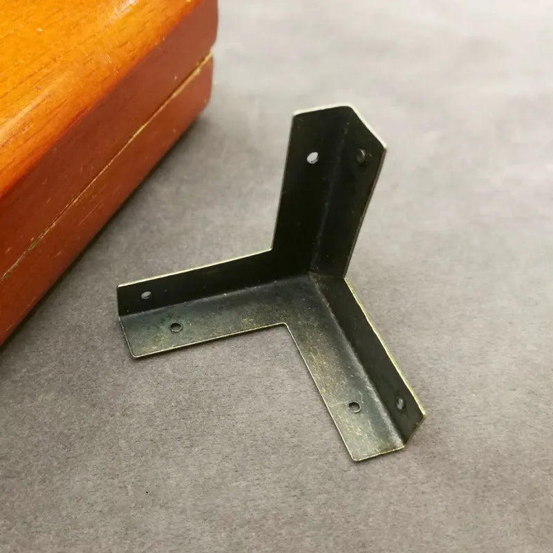 8PCS Furniture Decorative Corner Antique Jewelry Gift Wood Box Feet Leg Corner Protector Retro Case Edge Metal Protection Cover