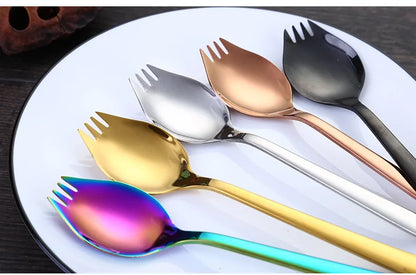 304 Stainless Steel Salad Spoon Fork Spoon Set Spoon Gift Fork Fruit Fork Soup Spoon Western Food Fork Spoon Children's Spoon