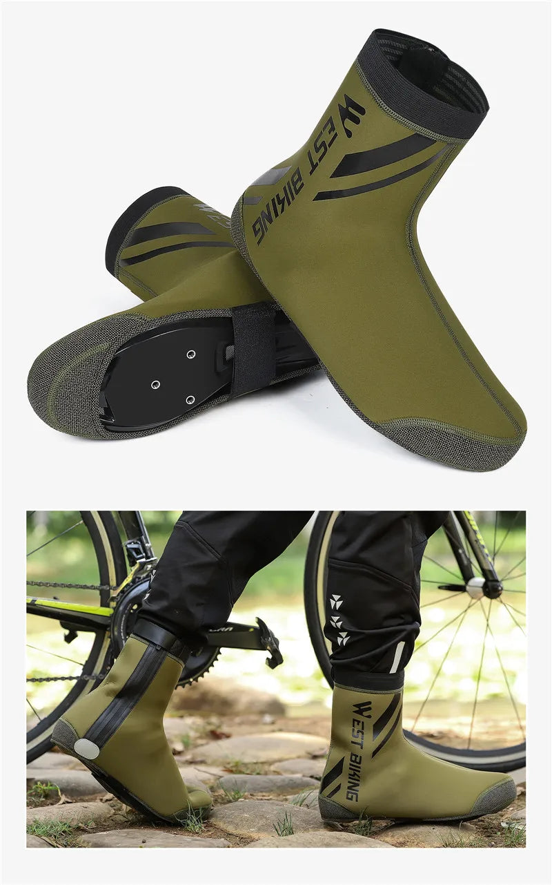 WEST BIKING Bicycle Half Shoe Cover Windproof Non-slip Cycling Boot Cover MTB Road Bike Waterproof Overshoes Bicycle Equipment
