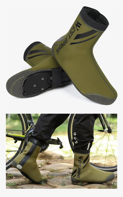WEST BIKING Bicycle Half Shoe Cover Windproof Non-slip Cycling Boot Cover MTB Road Bike Waterproof Overshoes Bicycle Equipment