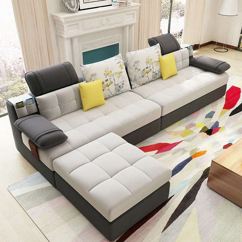 Living Room Sofa set U Home Furniture modern linen hemp fabric sectional sofas American country muebles de sala moveis para casa