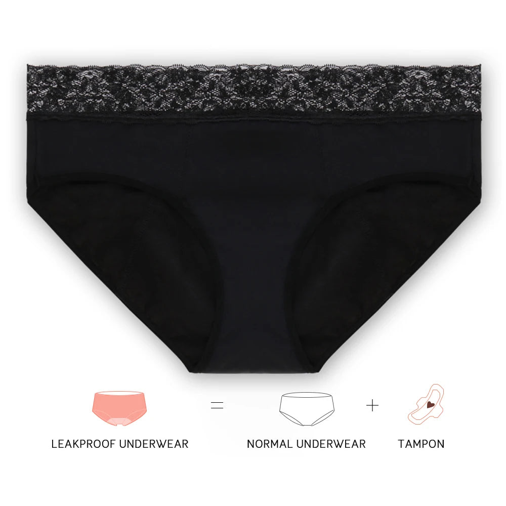 Menstrual Panties Woman Flow Abundant Period Underwear Leak Proof 4 Layer Menstrual Briefs Absorbent Panties for Menstruation