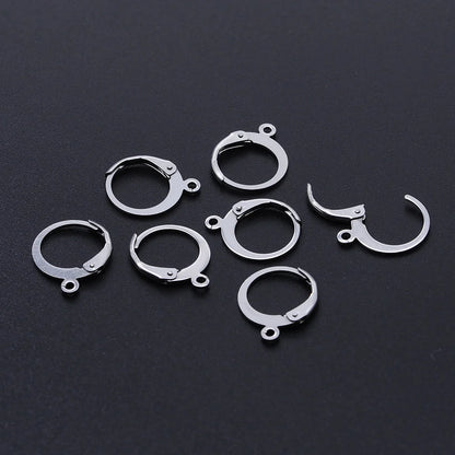 10pcs/Lot 316 Stainless Steel     Ear ring French D Buckle Ear Hook Wholesale Never Tarnish
