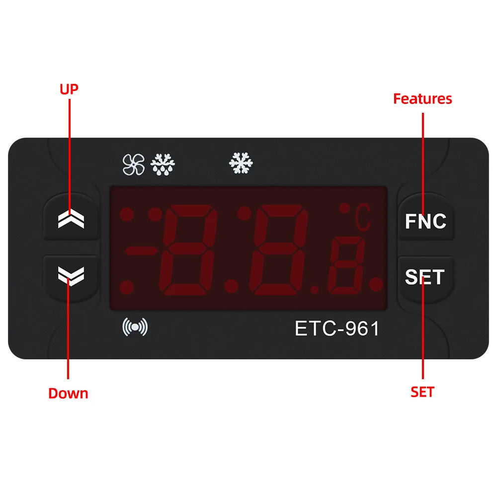 ETC-961 Mini Temperature Controller Microcomputer thermostats Digital Thermostat Refrigeration Alarm 220V NTC sensor 40% off