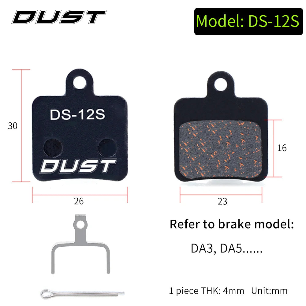 DUST 1Pair Semi-Metal Bicycle Hydraulic Disc Brake Pads MTB Mountain Bike Parts for SHIMANO XT XTR M315 SRAM Avid BB5 BB7 E1 E3