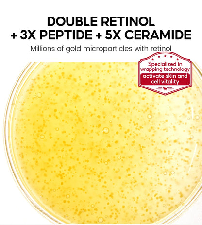 VIBRANT GLAMOUR  PRO+ Retinol Face Serum Upgrade 3% Retinol+3X Peptide+5X Ceramide Repair Skin Firming Collagen Anti-Aging