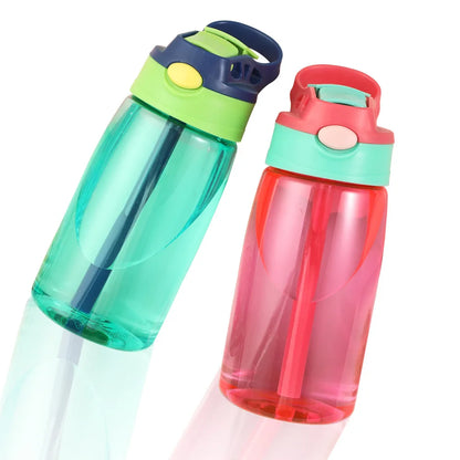 480ml Water Bottle With Straw Kids Girls Portable Travel Bottles Gym Sports Fitness Cup Summer Cold Water Juice Drinking Bottle