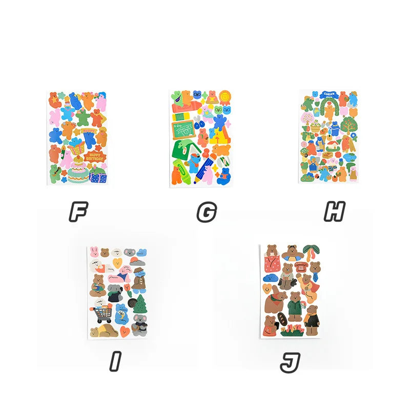 Mohamm 1Pc Animal Friends Series Stickers Decoration Scrapbooking Paper Creative Stationary School Supplies