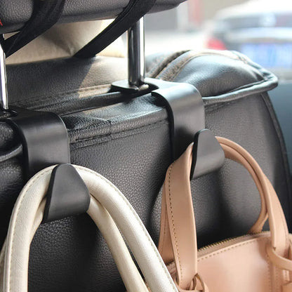 2Pcs Universal Hooks Car Seat Headrest Hook Car Back Seat Organizer Hanger Storage Purse Hook Car Handbag Clothes Grocery Bag