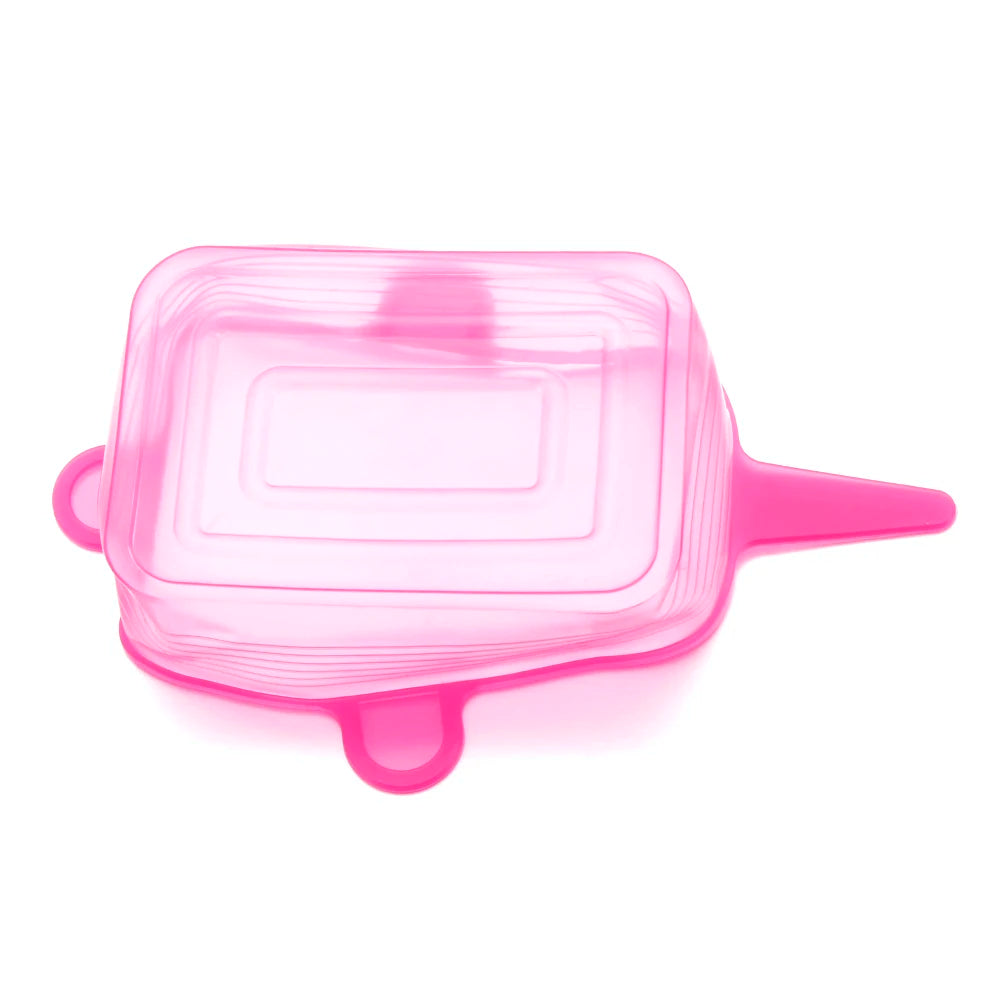 6Pcs Food Grade Silicone Stretch Lids Kitchen Tools Accessories Reusable Food Wrap Sealed Cover Keep Fresh Stretchy Bowl Cover