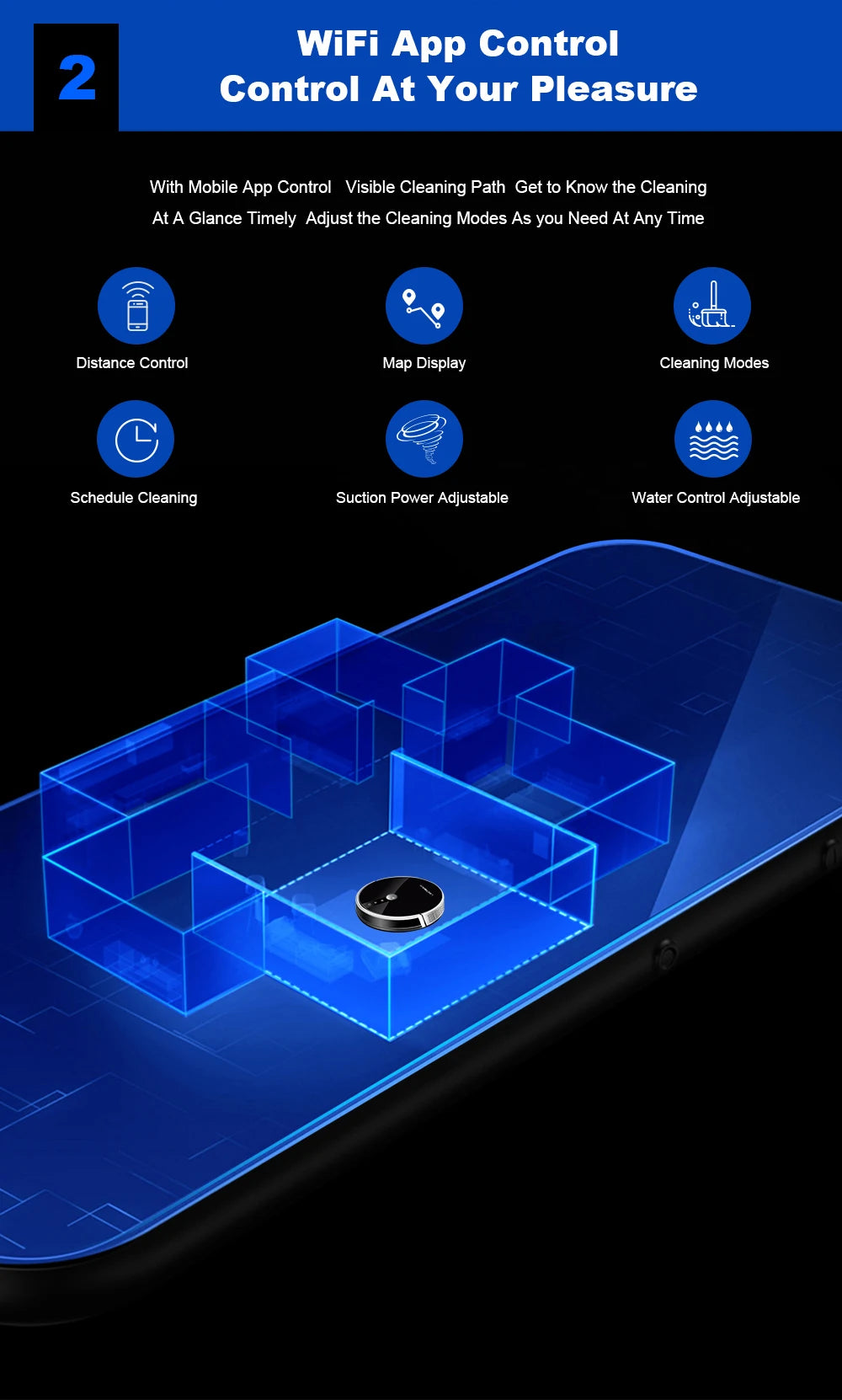 Robot Vacuum Cleaner LIECTROUX/LILIN C30B ,Map Navigation with Memory,Wifi APP Control,6000pa Suction,Smart Electric Water Tank