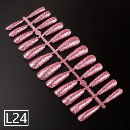 1 Set Glitter False Nail Tips Full Cover Ballerina Fake Nail Tips Press on Nail Tips Coffin