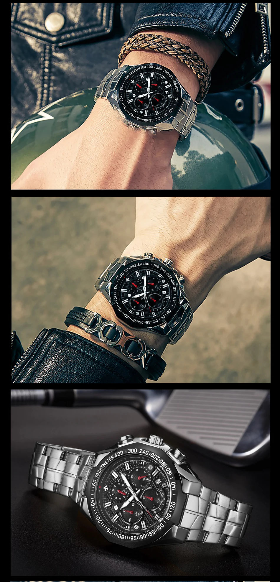 Relogio Masculino WWOOR Mens Watches 2024 Top Brand Luxury Wrist Watches For Men Gold Big Golden Male Chronograph Wristwatch Man