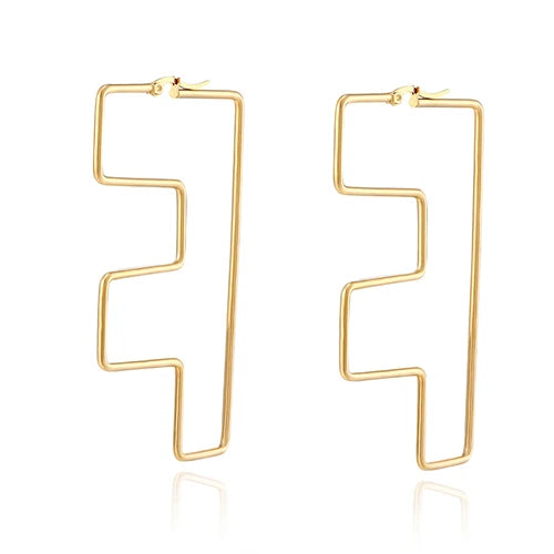 Personality Letter Ear ring Stainless Steel feminine Hyperbolic Earrings Girls Earrings Exquisite Gifts Women‘s Ear Jewelry 2021