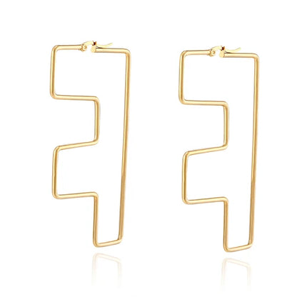 Personality Letter Ear ring Stainless Steel feminine Hyperbolic Earrings Girls Earrings Exquisite Gifts Women‘s Ear Jewelry 2021