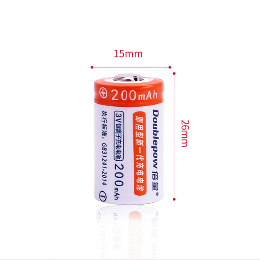 2PCS High quality 3V Cr2 rechargeable battery 800mWh lithium ion rechargeable battery + Cr2/CR123A universal smart charger