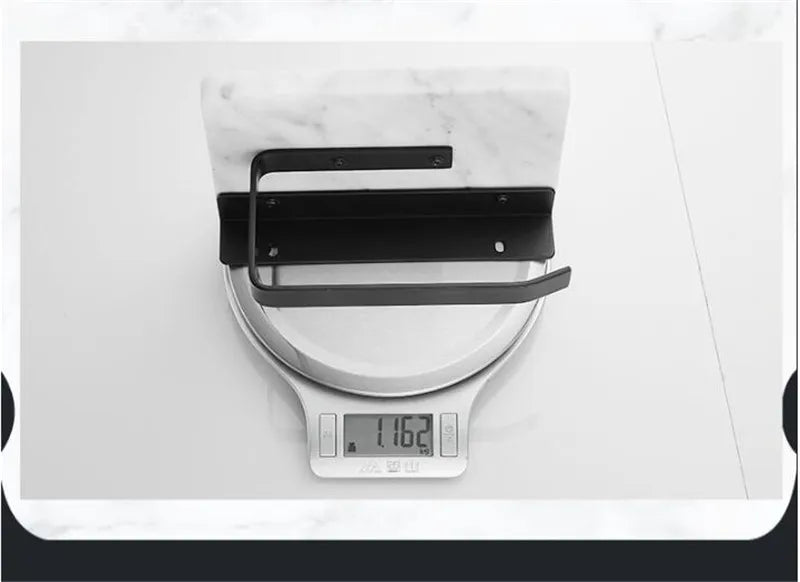 Bathroom Accessories Set Black Bathroom Shelf,Towel Rack,Towel Hanger Paper holder,Toilet Brush Holder Marble & Brass