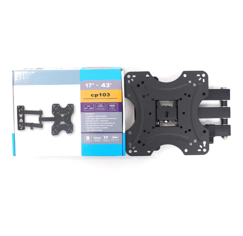 TV Wall Mount Swivel Tilt Rotation Full Motion Adjustable Articulating for Most 17-43 inch LED, LCD Monitor Wall Mount
