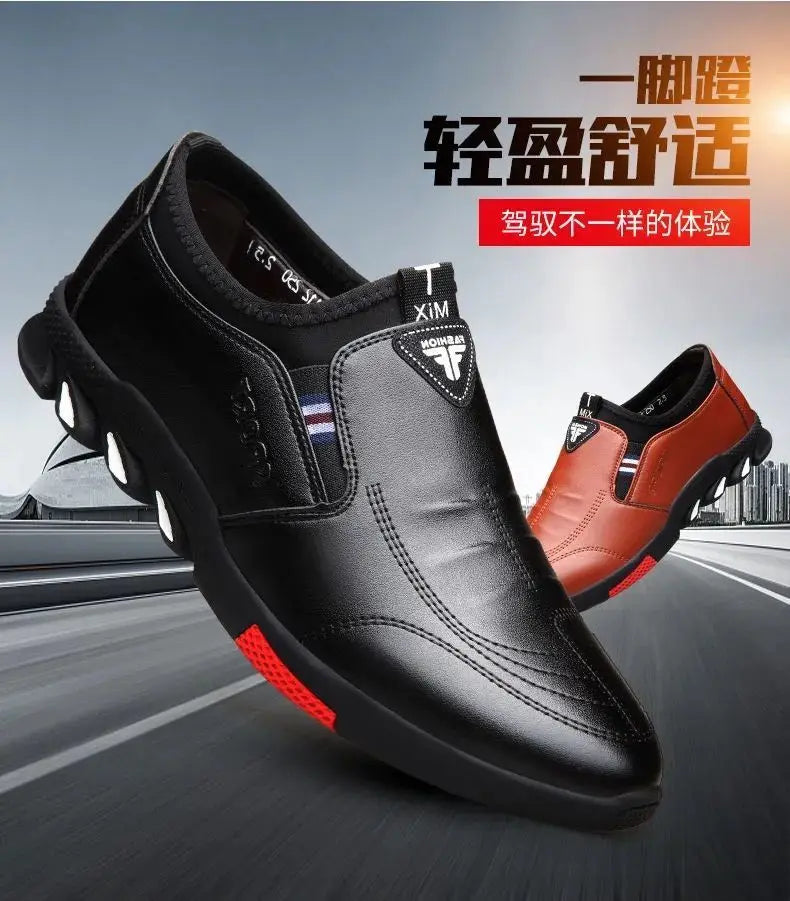 Casual Men Leather Shoes Spring Autumn Walking Breahtable Sneakers Man Luxury Brand Formal Footwear Lace-up Zapatos De Hombre