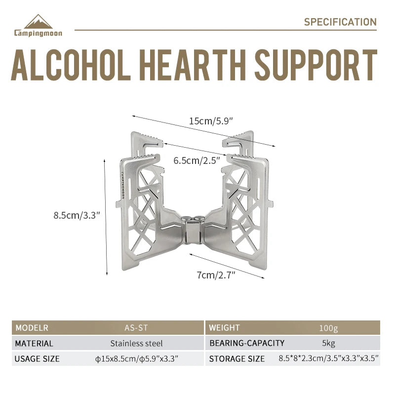 CAMPINGMOON AS-1/AS-ST Outdoor Small Picnic Equipment Alcohol Stove Brass Stove Liquid Alcohol Stove Head Portable Stove