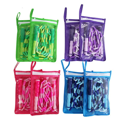 Tangle-Free Segmented Beaded Jump Rope For Kids Fitness Skipping Rope For Men and Women Adjustable Length Weight Loss