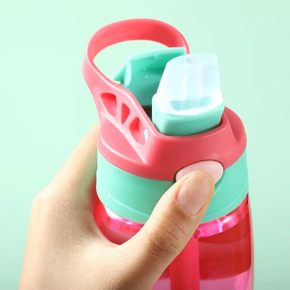 480ml Water Bottle With Straw Kids Girls Portable Travel Bottles Gym Sports Fitness Cup Summer Cold Water Juice Drinking Bottle