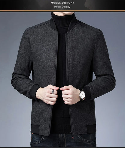 New Brand Casual Fashion Baseball Collar Autumn Winter Mens Coat 2025 Men Clothing Fashion Jacket Solid Classic Windbreaker