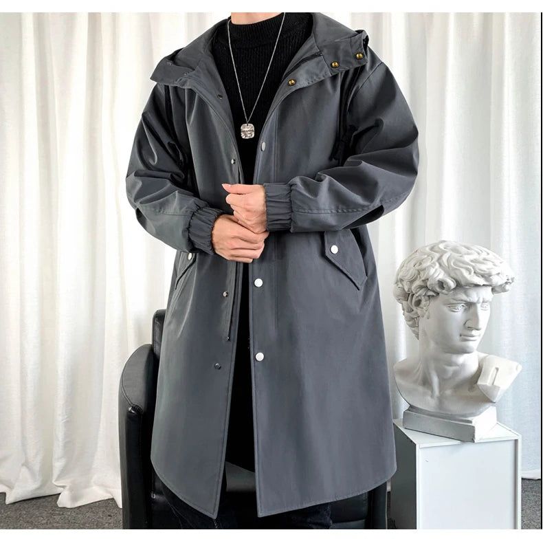 Men's Autumn New Hooded Jacket Korean Streetwear Oversize Coats Korean Streetwear Fashion Male Clothing Hip Hop Loose Jackets