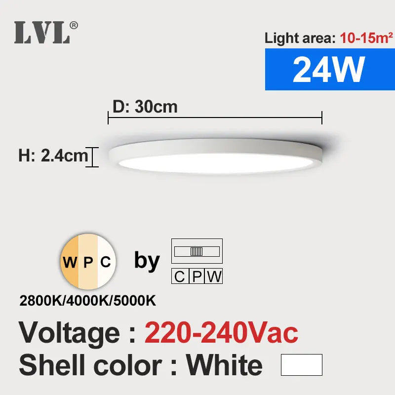 Modern LED Ceiling Light Wood Grain Golden One Light with 3 Colors Home Lighing Kitchen Bedroom Bathroom Surface Ceiling Lamp