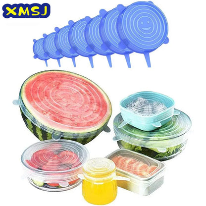 Universal Reusable Silicone Stretch Lids Food Wrap Silicone Cover for Cookware Bowl Pan Cooking Kitchen Accessories