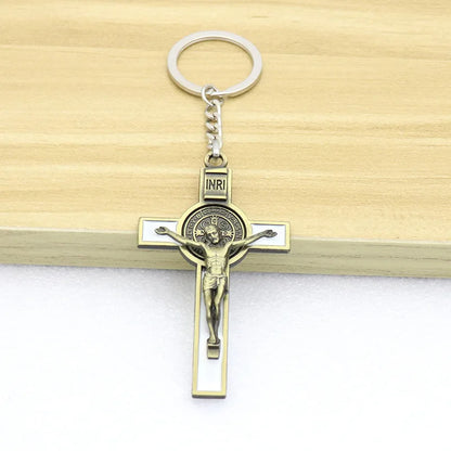 Catholic Church Of Christ Jesus Church Icon Saint Benedict Cross Necklace Car Bag Keychain Jewelry Pendant