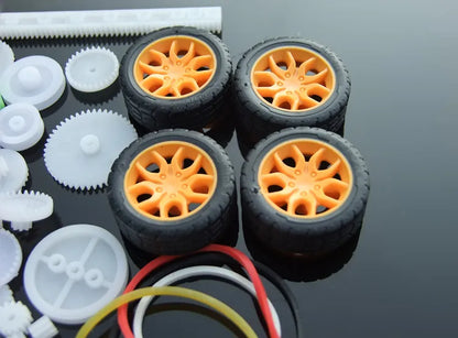 78Pcs/Set Model Gear Kit Motor Axles Tires Bushings Bevels Racks Wheels Accessories For DIY Toy Car Parts