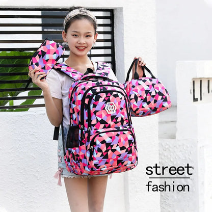 School Bags for Teenagers Girls Schoolbag Large Capacity Boys Printing School Backpack Set Rucksack Bagpack Kids Cute Book Bags