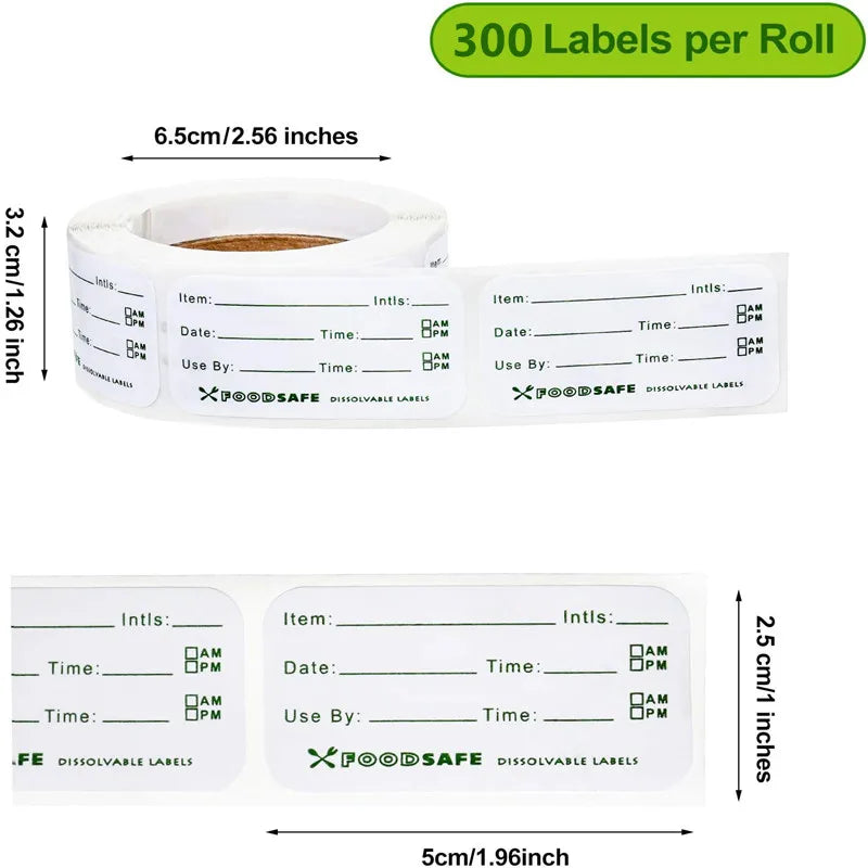 300/pcs Food Storage Labels Adhesive Removable Food Labels Food Storage Freezer Sticker for Home Restaurant Food Date