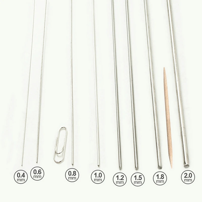 20PCS 50CM Stainless Steel Spring Wire Hard Wire Full Hard Wire Straight Wire 0.2-3MM Spring Steel Wire