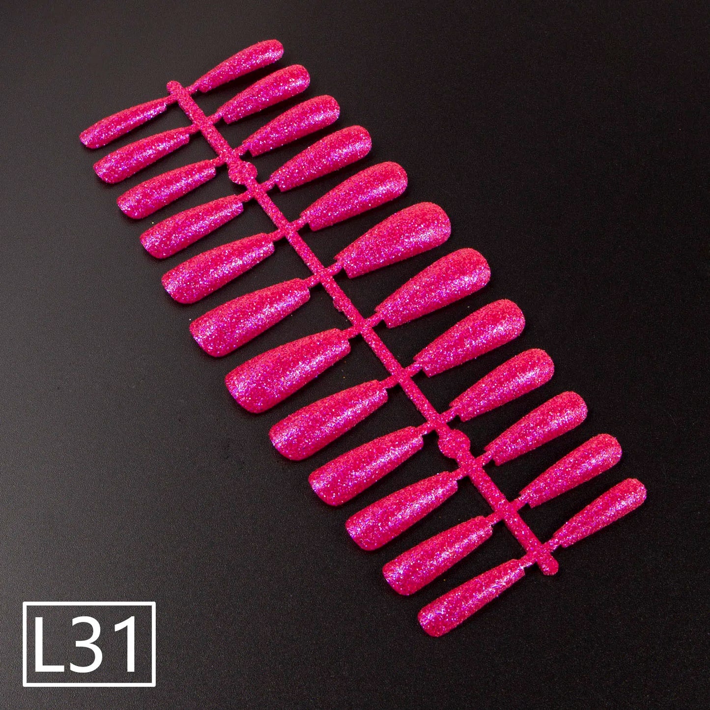 1 Set Glitter False Nail Tips Full Cover Ballerina Fake Nail Tips Press on Nail Tips Coffin