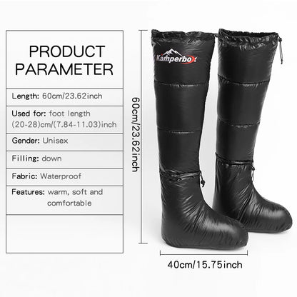 Camping Down Socks Down Booties Sleeping Bag Socks Down Boots Camping Sleeping Boots  Kamperbox Sleeping Bag Down Booty