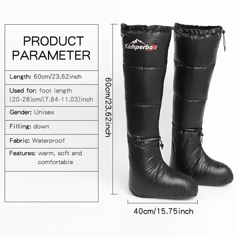 Camping Down Socks Down Booties Sleeping Bag Socks Down Boots Camping Sleeping Boots  Kamperbox Sleeping Bag Down Booty