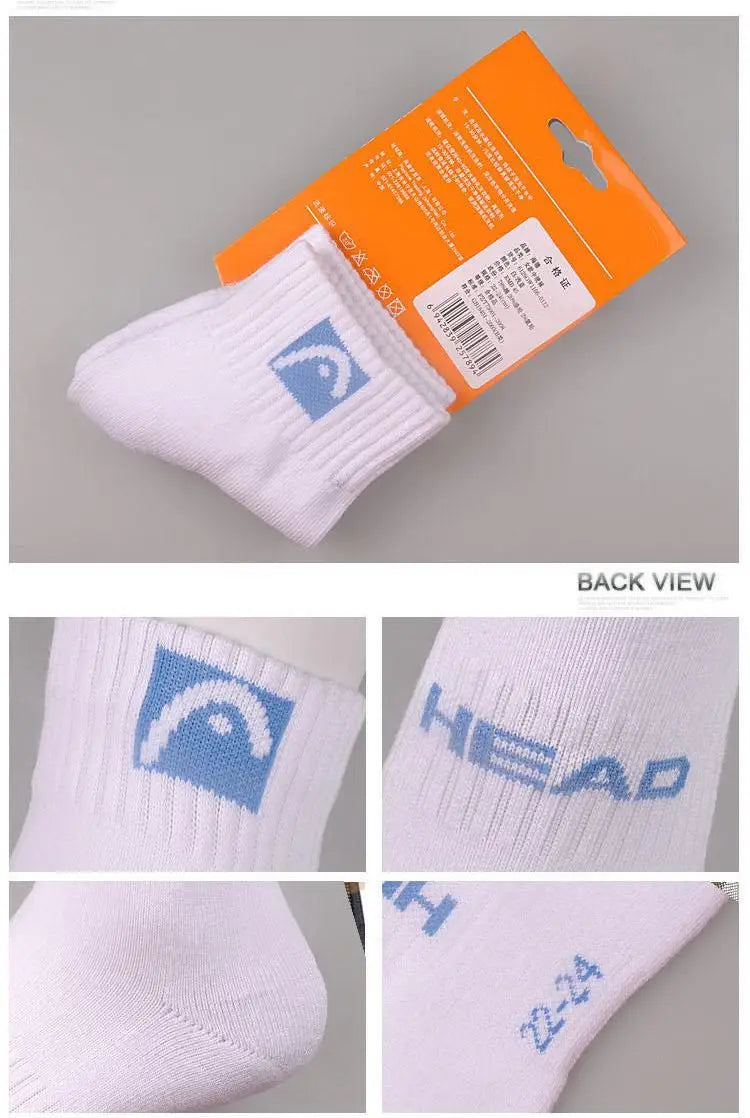 HEAD Sport Socks  Raquete De Tennis Gym Stockings Athletic Socks Pure Cotton Absorbs Sweat Prevents Odor Outdoor Mount Sports