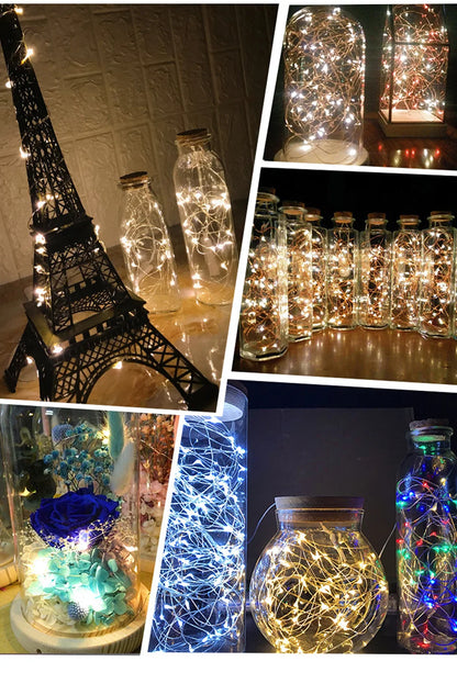 LED String Lights Night Light Holiday lighting Fairy Garland 1M2M3M 5M Decoration Light For New Year Wedding Brithday Party Lamp