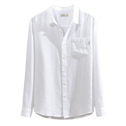 100% Linen new brand Italy casual solid shirt men fashion comfortable yellow shirts men chemise camisa tops mens clothes