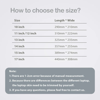 DIY Laptop Film Left and Right Brain Cover Laptop Sticker Laptop Skin 12/13/14/15/17-inch Art Decal Laptop Decoration