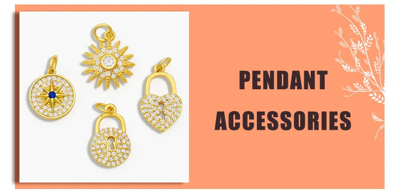 Clearance DIY Cubic Zirconia Small Lock Star Pandent Supplies For Handmade Heart Pendant Jewelry Making Accessories pdta144