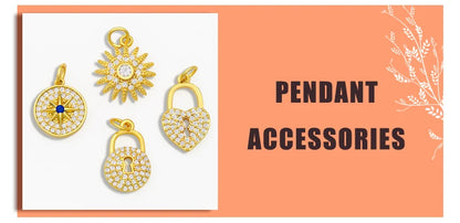 Clearance DIY Cubic Zirconia Small Lock Star Pandent Supplies For Handmade Heart Pendant Jewelry Making Accessories pdta144