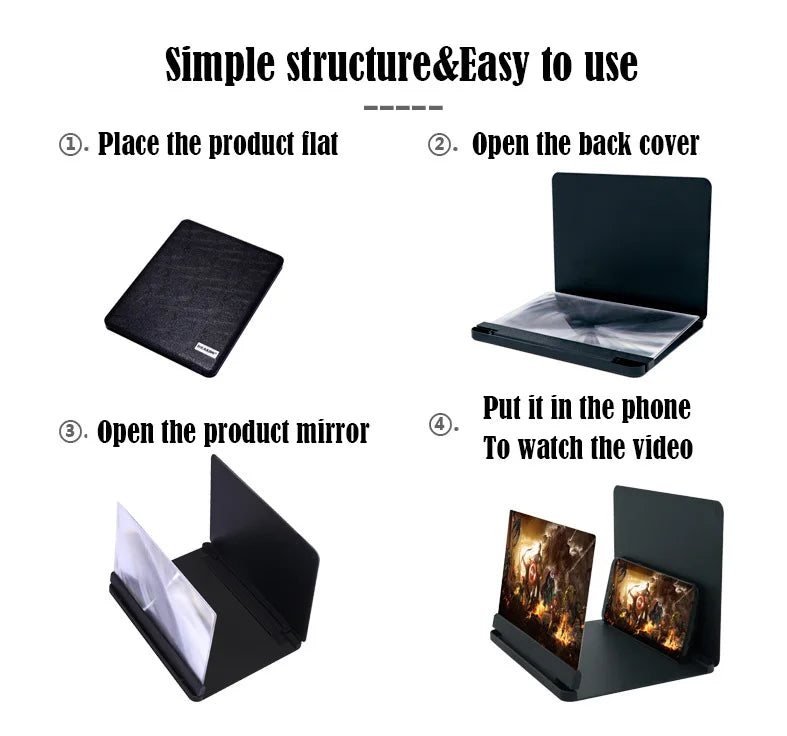 10X Mobile Phone Screen Magnifying Glass HD 3D Magnifying Glass Foldable Pressure Fresnel Lens Screen Magnifier