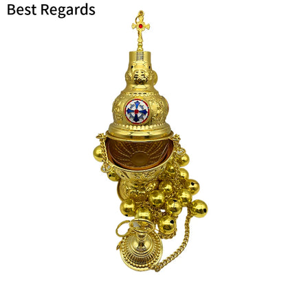 Best Regards 2021 Orthodox Incense Burner Church Decoration Orthodox Goods Church Mass Liturgical Censer Articles cruz pectoral