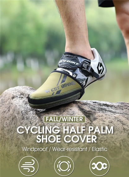WEST BIKING Bicycle Half Shoe Cover Windproof Non-slip Cycling Boot Cover MTB Road Bike Waterproof Overshoes Bicycle Equipment