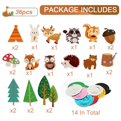 Staraise Woodland Animal Party Safari Jungle DIY Party Decor Birthday Party Decoration Kids Woodland Theme Party Baby Shower