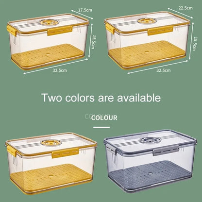 1PCS Timekeeping Kitchen Fridge Organizer Storage Box Lid Refrigerator Thickened Food Pantry Storage Drawer Box Containers Tools